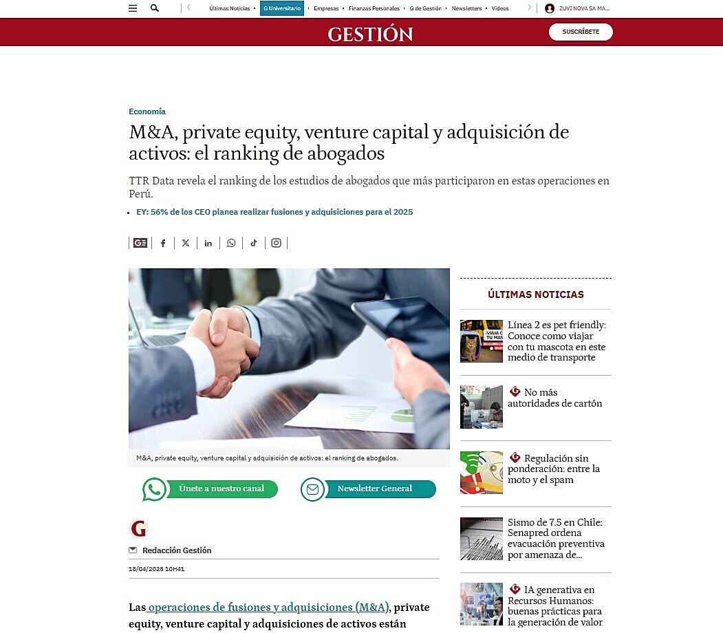 M&A, private equity, venture capital y adquisicin de activos: el ranking de abogados